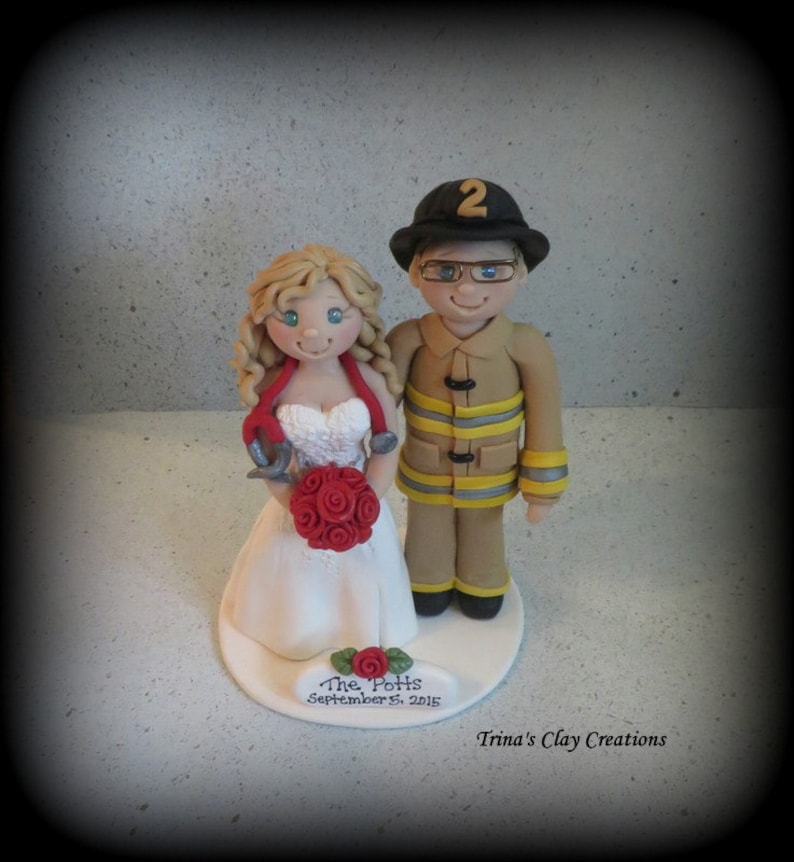 Wedding Cake Topper Custom Cake Topper Firefighter Nurse Etsy