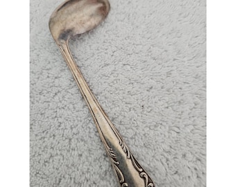 Colher vintage banhada a prata com design de cabo ornamentado de 6 polegadas de comprimento colecionável