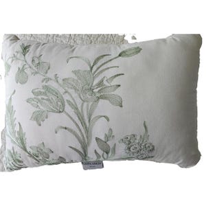 Laura Ashley Floral Embroidered Rectangular Throw Pillow, Sage Green, CottageCore, Farmhouse,Country Charm