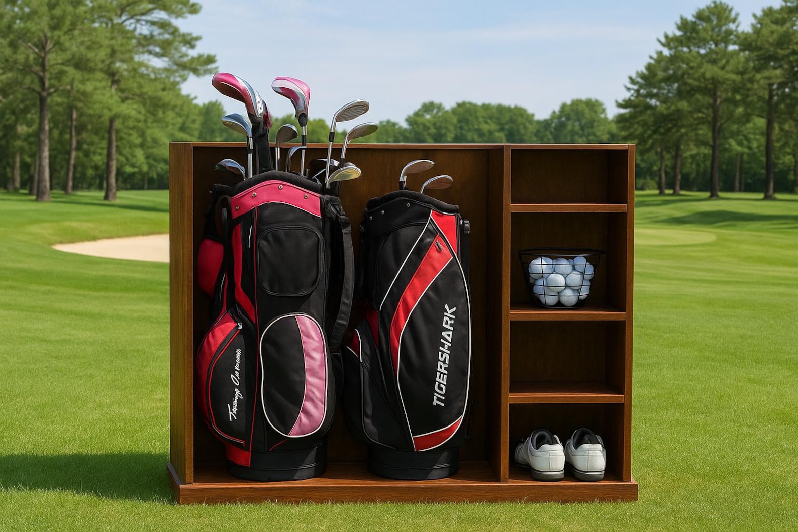 Golf Putter Rack Plans Golf Storage Unit PDF Plan | Wooden Golf Club Organizer Rack - Etsy