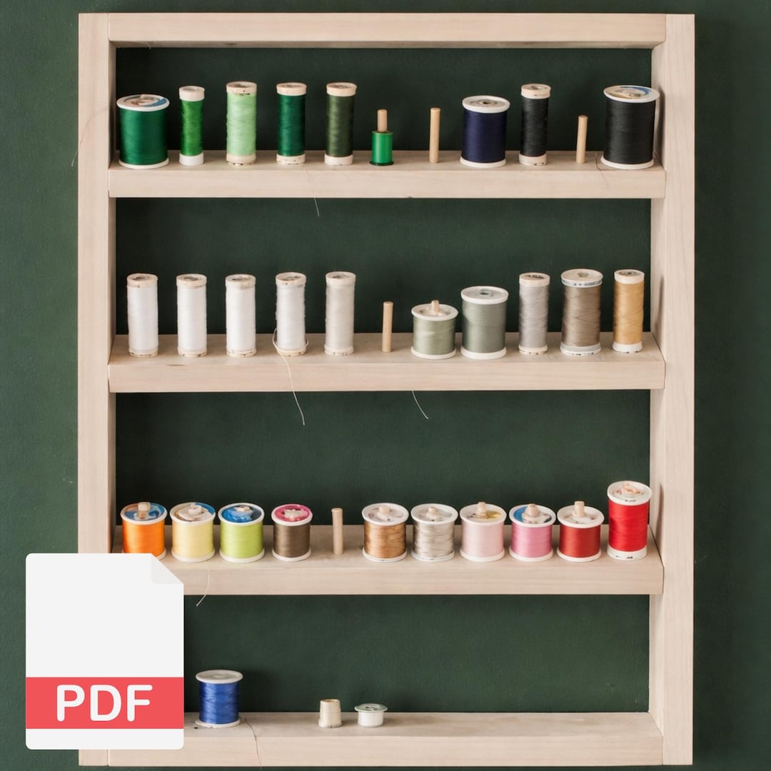 Sewing Thread Organizer PDF Plan | Thread Storage Rack | DIY Sewing ...
