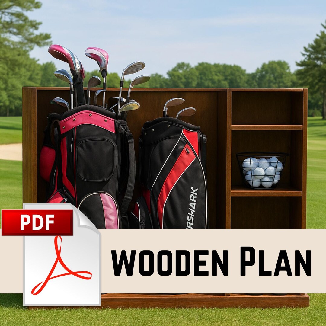Golf Storage Unit PDF Plan | Wooden Golf Club Organizer Rack - Etsy