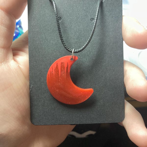 Iron Lung Inspired Blood Moon Necklace
