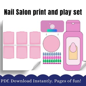 Nail Salon printable set/Kids play/Pages of fun