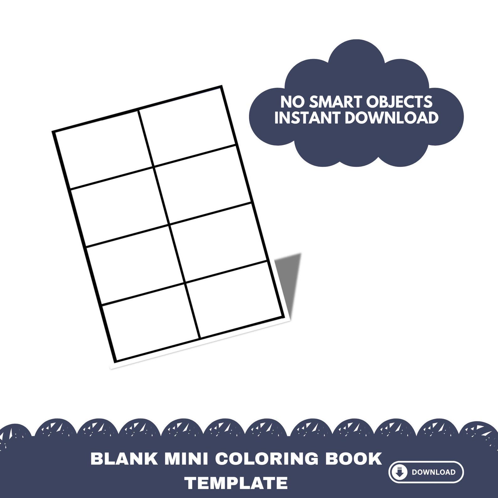 Blank Mini Coloring Book Template, PDF, DIY Party Favors, Pocket Size ...