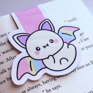 Kawaii Bat Magnetic Bookmark, Bookish things, book gifts, Bookmarks for book lovers, Bookish accessories