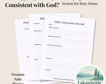Christian Quiet Time Printables for Moms | Daily Devotional Planner | Bible Journaling Pages | Faith-Based Routine for Busy Moms