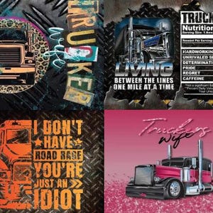 I dont have road rage Truck driver wife of trucker tumbler design bundle!! Perfect for your sublimation! 4 images for only 1.00 dollar!!