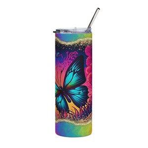 Vibrant Butterfly Stainless Steel Tumbler, 20oz | Colorful Travel Mug, Gift for Her, Inspirational Drinkware, Outdoor Adventure Cup, [...]