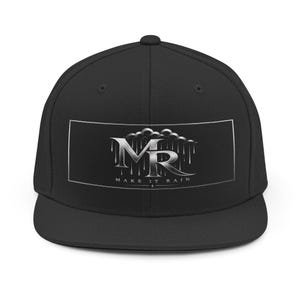 Gorra Snapback con diseño de goteo del logo MR / Parche bordado Make It Rain