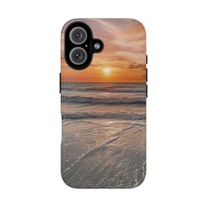 Custom Sunset Beach Phone Case - Tough Cases, Ocean Vibes, Beach Lovers, Phone Accessory, Summer Gift, Customizable Design