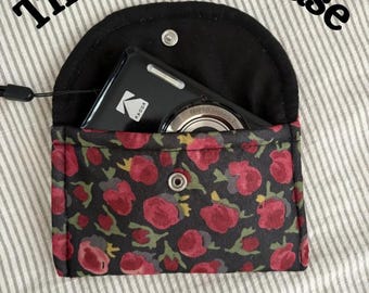 The Denise Protective Case: Midnight Rose Vintage Fabric - Handmade Camera/Hair/Jewelry/Travel Organizer
