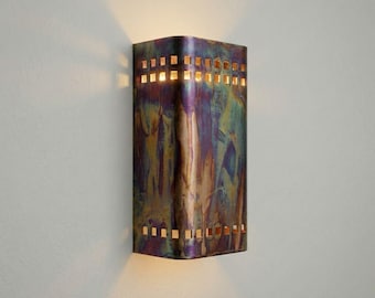 Handmade Rustic Copper Wall Sconce Light | Moroccan Hammered Copper Wall Lamp | Artisan Indoor Lighting Fixture | Modern Rustic Wall Light