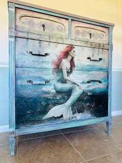 Mermaid Painted Dresser - Etsy