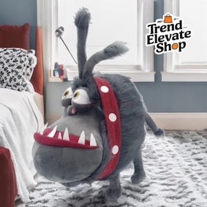 Plush Dog Toy 30cm – Grey Gru Stuffed Animal, Big Mouth Kyle Puppy, Soft Pet Plushie, Cute Small Dog Puppet,  Gift for Kids & Pets