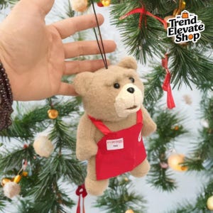 Süßer TED-Bär-Plüsch-Schlüsselanhänger – Maji-Schürzenbär-Puppe, weiches Stofftier, Taschenanhänger, Autodekoration, lustiges Schreibtischornament, Geschenk für Freunde