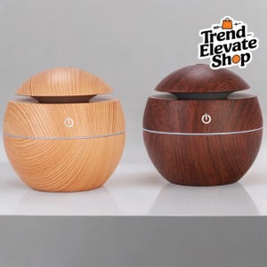Diffuseur USB ultrasonique à brume fraîche – Mini humidificateur d'air pour huiles essentielles, purificateur d'arômes en bois, diffuseur de parfum électrique pour la maison