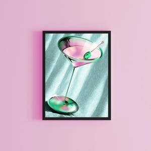 Dirty Martini Digital Print | Girly Cocktail Poster Download | Bar Cart Wall Art | Feminine Drink Aesthetic | PDF + PNG Files