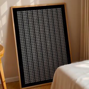 Golf Poster - GOLF Typografie Wandkunst - Minimalistisches Golf Geschenk für Ihn - Moderner Golf Druck - Lustiges Golf Dekor für Büro