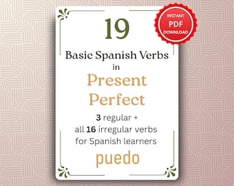 Verbos en presente perfecto en español / Guía gramatical imprimible (descarga en PDF)