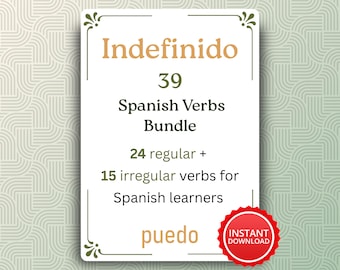 Tablas de verbos en pasado simple en español / Indefinido Regular e Irregular (2 archivos PDF imprimibles)