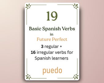 Tabla de verbos en futuro perfecto en español / Póster gramatical Nivel B1-B2 (Descarga en PDF)