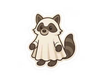 Raccoon sticker, Raccoon ghost sticker