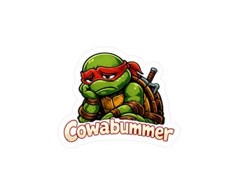 Sad turtle ninja sticker, cowabummer sticker