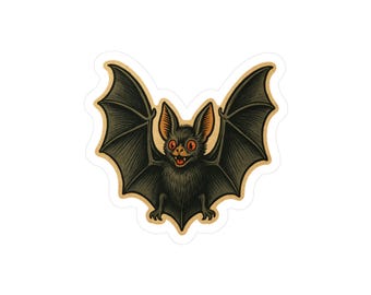 Bat sticker, vintage bat sticker, vintage halloween sticker, vintage halloween bat sticker