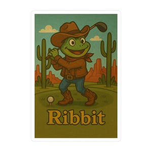 Whimsical Frog Golf Kiss-Cut Vinyl Decals, Fun Stickers for Kids, Wall Art, Car Decoration, Gifts for Nature Lovers