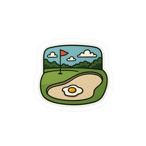 Fried egg sticker, fried egg golf sticker,