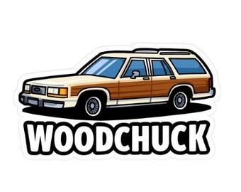 Woodchuck sticker, woodchuck station wagon, station wagon sticker