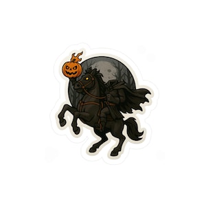 Vinyl Decal, Headless Horseman Sleepy Hollow Sticker, Laptop Decal, Halloween Decor, Spooky Wall Art, Car Window Decal