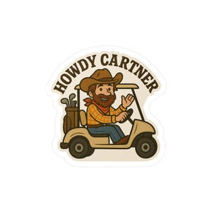 Howdy Cartnerビニールデカール、楽しい漫画ステッカー、パーソナライズされたギフト、車やノートパソコンの装飾、ユニークなホームデコレーション