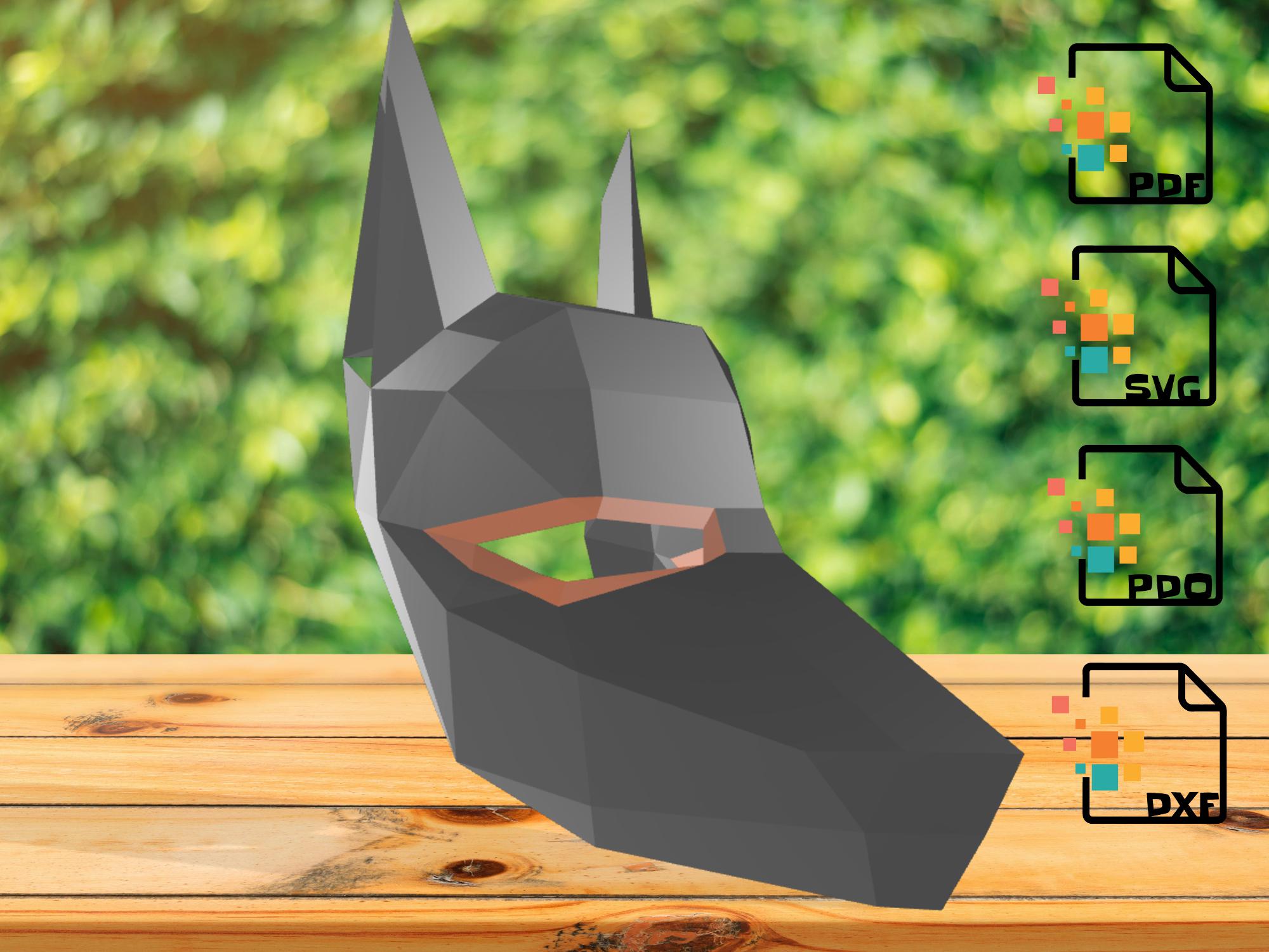 Anubis Mask Papercraft Template | DIY 3D Low Poly Mask | Egyptian ...