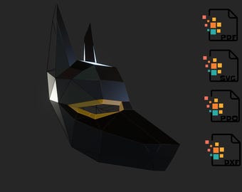 Máscara de Anubis — Plantilla Papercraft 3D (446×210×309 mm) | Archivo Digital:  PDF, DXF, SVG | Disfraces, Cosplay, Teatro