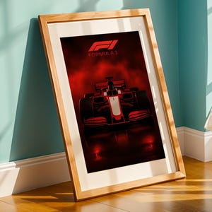 F1 Racecar Poster, Formula 1 Wall Art, Racing Car Print, Motorsport Art, Gift for Car Enthusiast, Home Decor