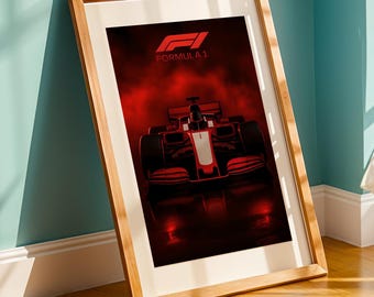 F1 Racecar Poster, Formula 1 Wall Art, Racing Car Print, Motorsport Art, Gift for Car Enthusiast, Home Decor