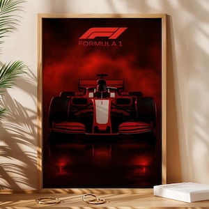 F1 Racecar Poster, Formula 1 Wall Art, Racing Car Print, Motorsport Art, Gift for Car Enthusiast, Home Decor