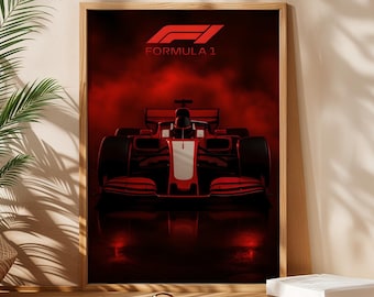 Pôster de carro de corrida de F1, arte de parede de Fórmula 1, impressão de carro de corrida, arte de automobilismo, presente para entusiastas de carros, decoração para casa