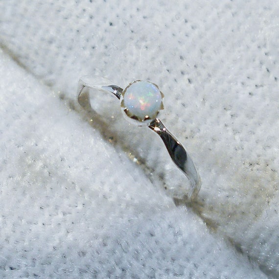 Opal Baby Keepsake Ring October Birthstone Hand Crafted Etsy