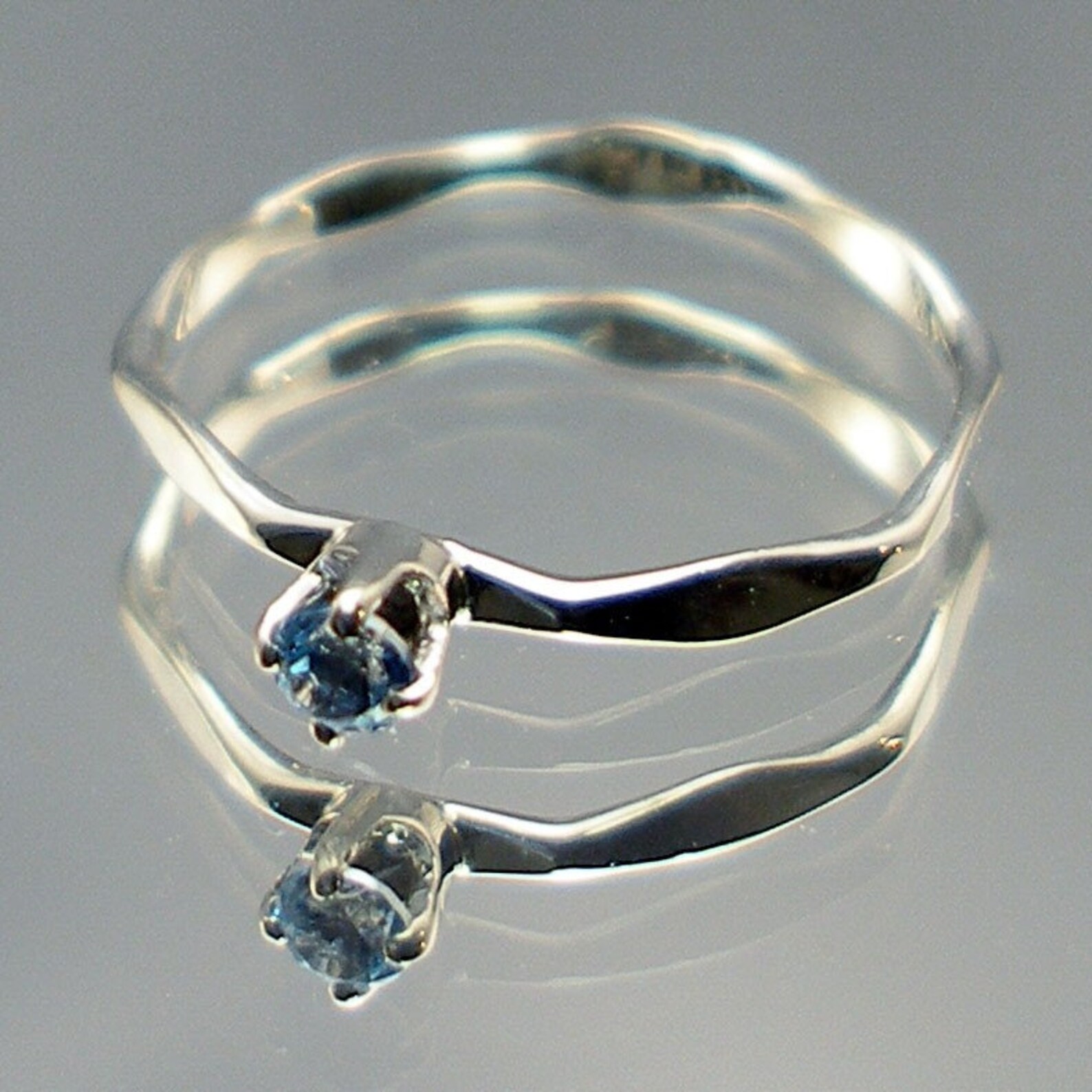 Blue Topaz Baby Keepsake Ring March or December Birthstone Etsy