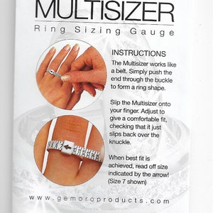 Multisizer Ring Sizing Gague for Accurate Finger Size Measurement BEFORE  You Order Your Ring. 