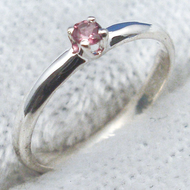 Pink Tourmaline Baby Keepsake Ring October Birthstone Hand Etsy