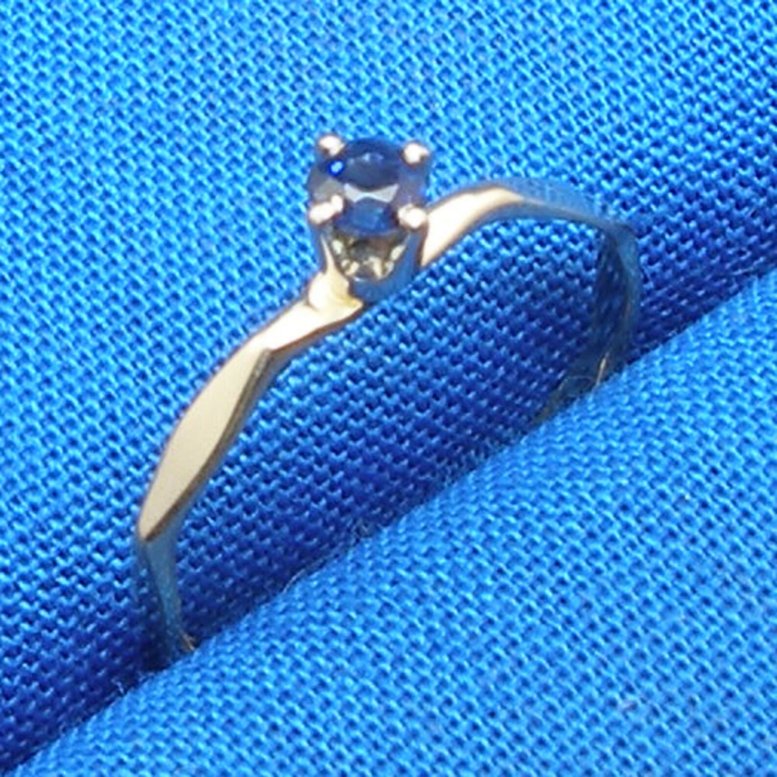 14k Gold Sapphire Baby Keepsake Ring Size 0 or 1 Hand Crafted Etsy