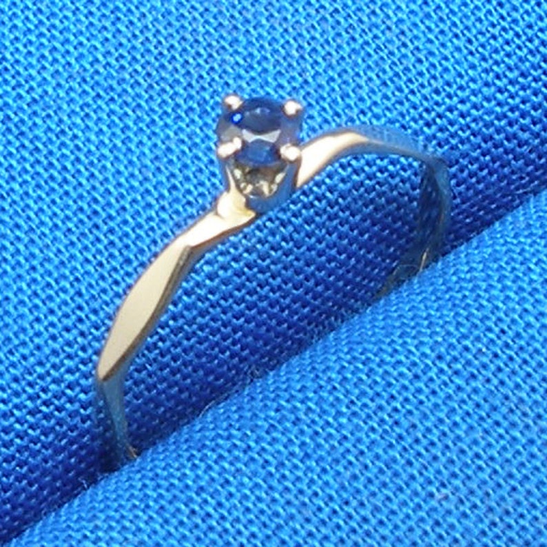 14k Gold Sapphire Baby Keepsake Ring Size 0 or 1 Hand Crafted Etsy