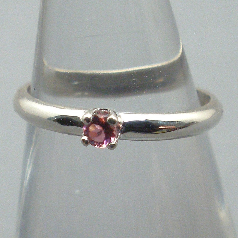 Pink Tourmaline Baby Keepsake Ring October Birthstone Hand Etsy