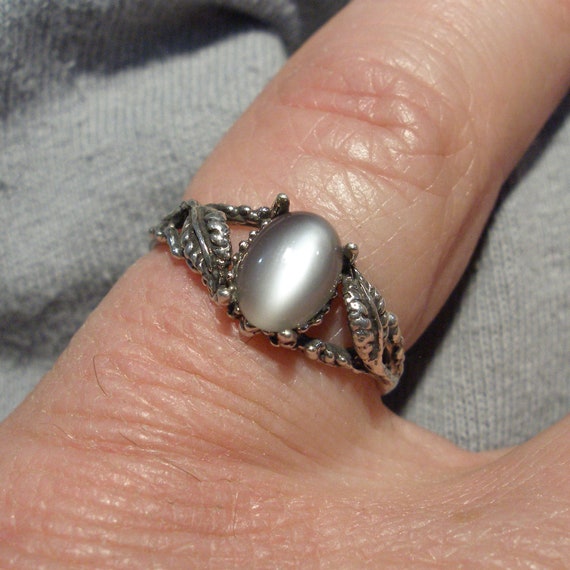 Man in the Moon 14k Rose Gold and Black Moonstone Ring - Etsy