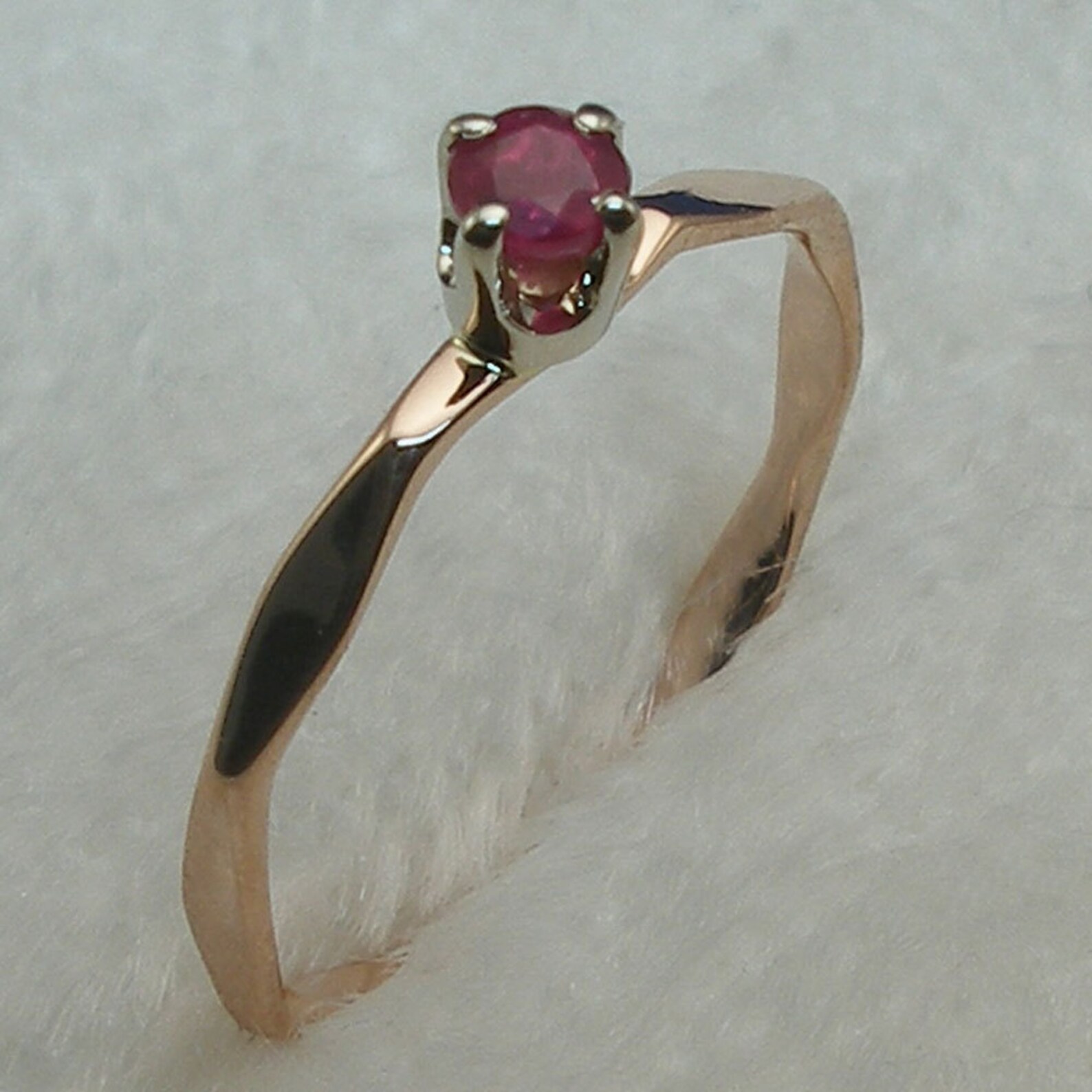 Ruby 14k Rose Gold Baby Keepsake Ring Size 00 July Etsy