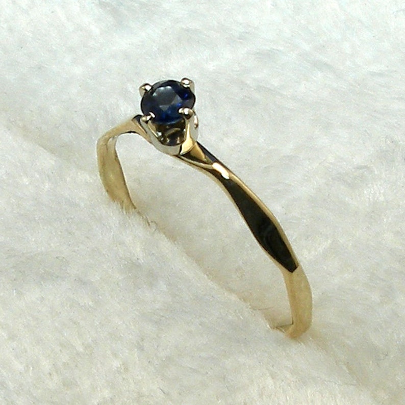 14k Gold Sapphire Baby Keepsake Ring Size 0 or 1 Hand Crafted Etsy